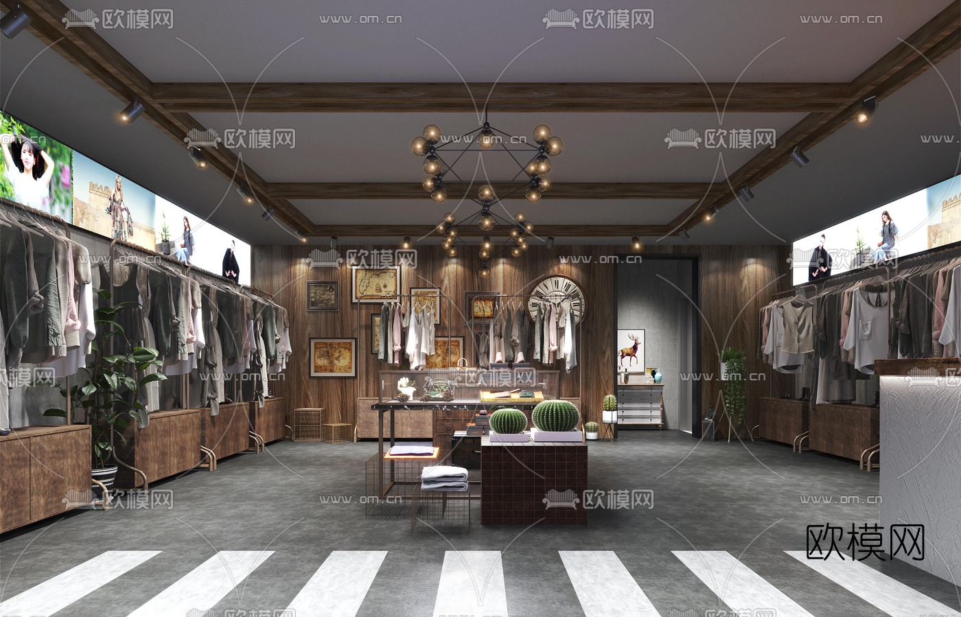 现代服装店3d模型