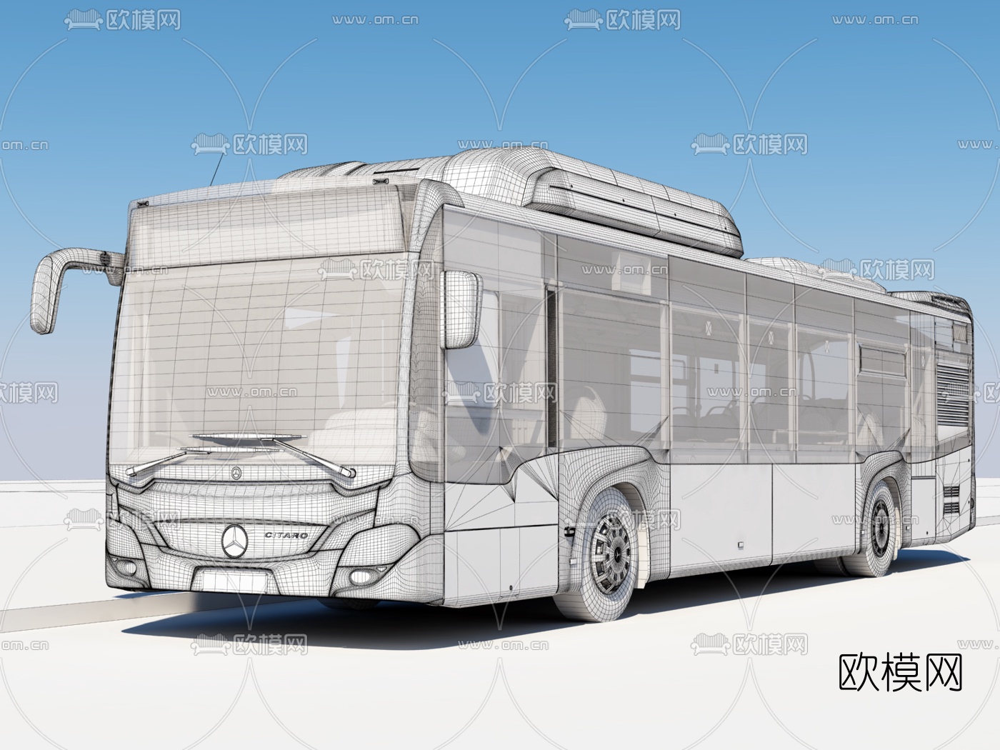 现代公交车巴士3d模型