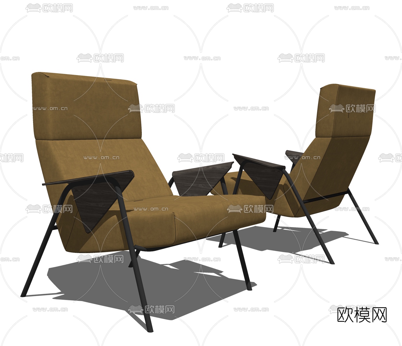 现代布艺单椅su模型