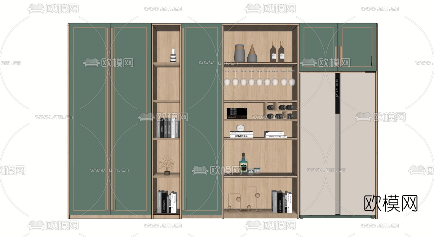 北欧酒柜su模型下载（渲染图2）