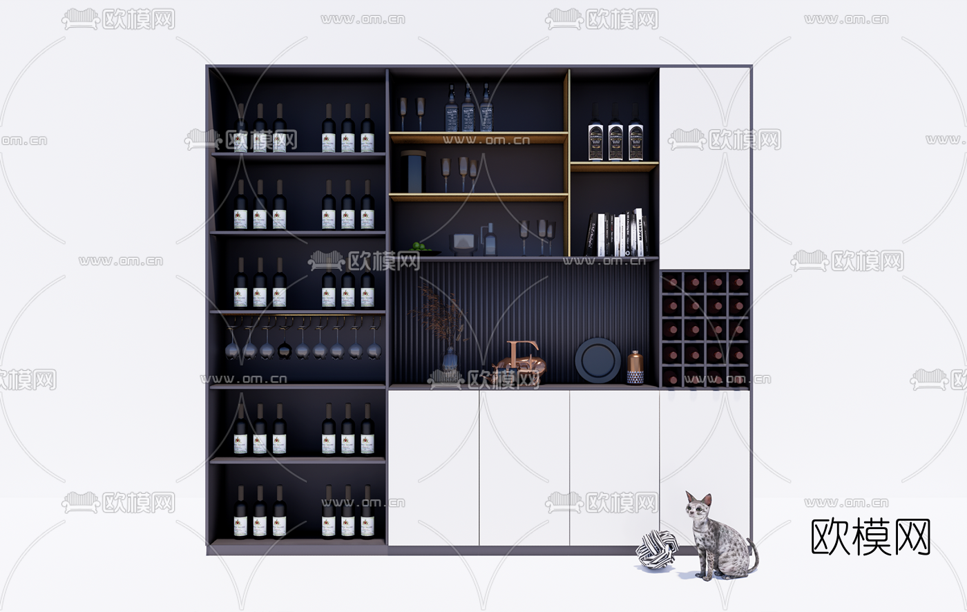 北欧酒柜su模型下载（渲染图1）