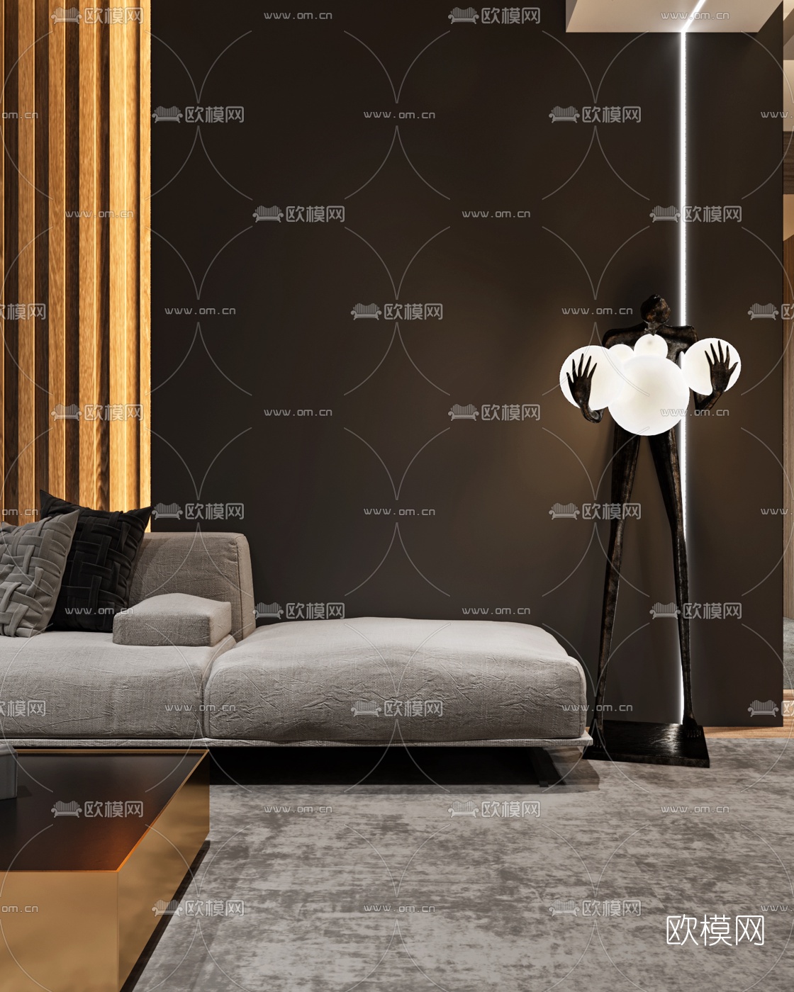 工业风客厅餐厅3d模型下载（渲染图5）