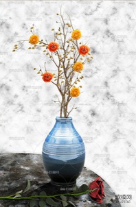 花瓶静物玄关画下载