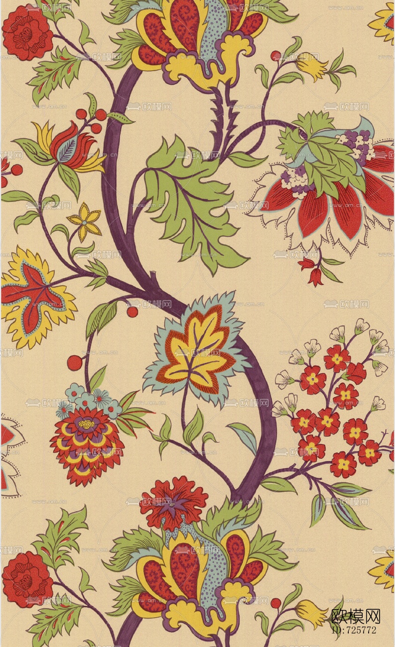 花纹墙纸壁纸贴图下载（渲染图36）