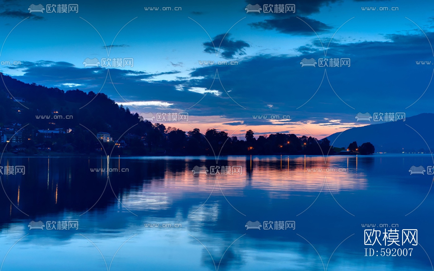 山畔湖边夜景下载