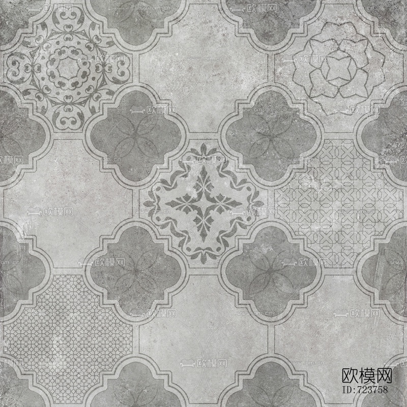 中式院墙浮雕砖贴图下载