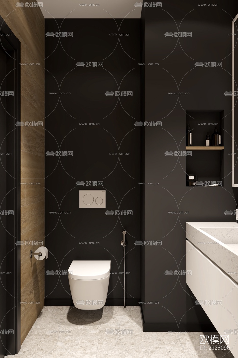 高级灰公寓效果图下载（渲染图9）