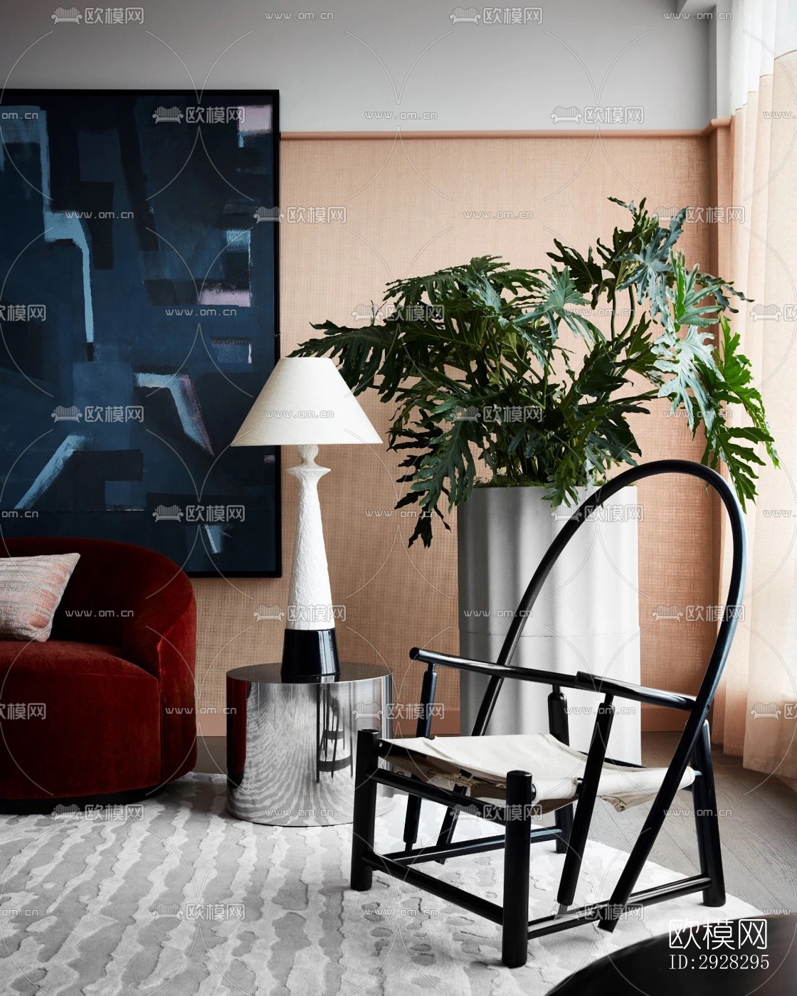 现代平层效果图下载（渲染图18）