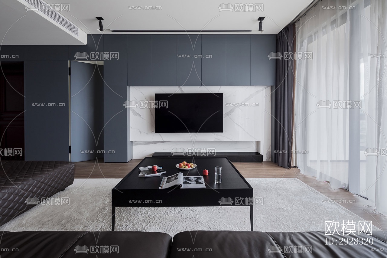 现代平层效果图下载（渲染图14）