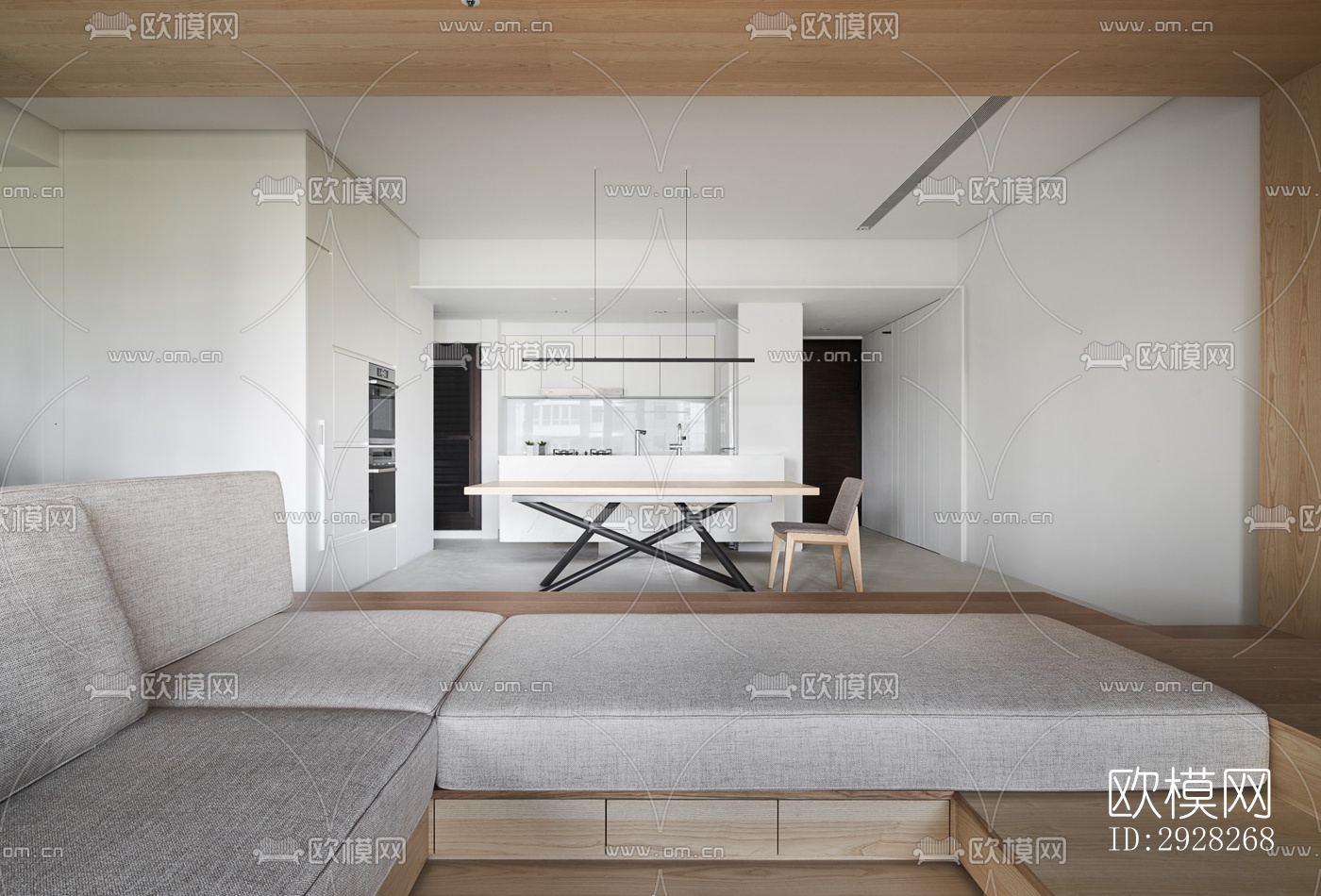 日式平层效果图下载（渲染图3）