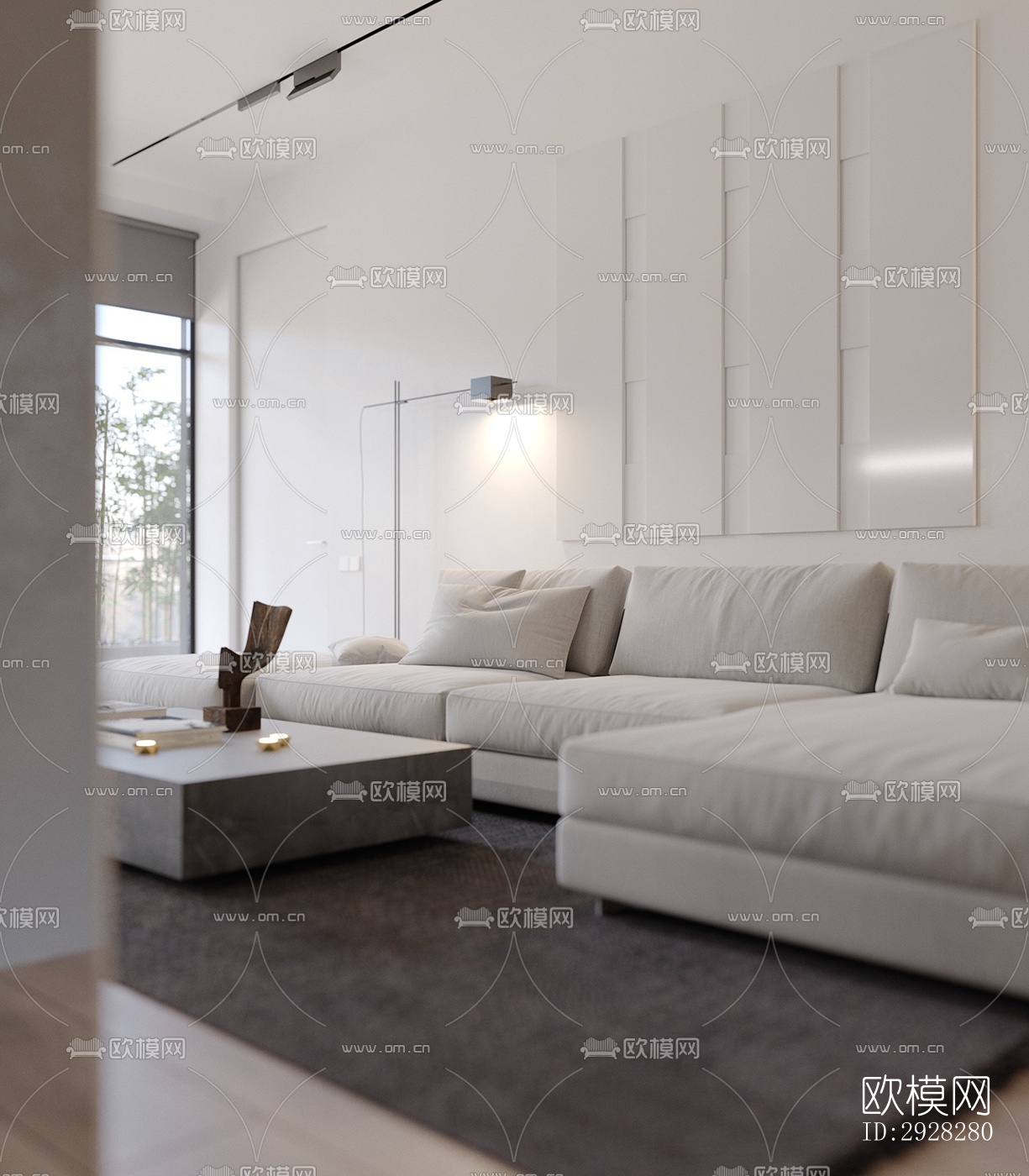 现代平层效果图下载（渲染图9）