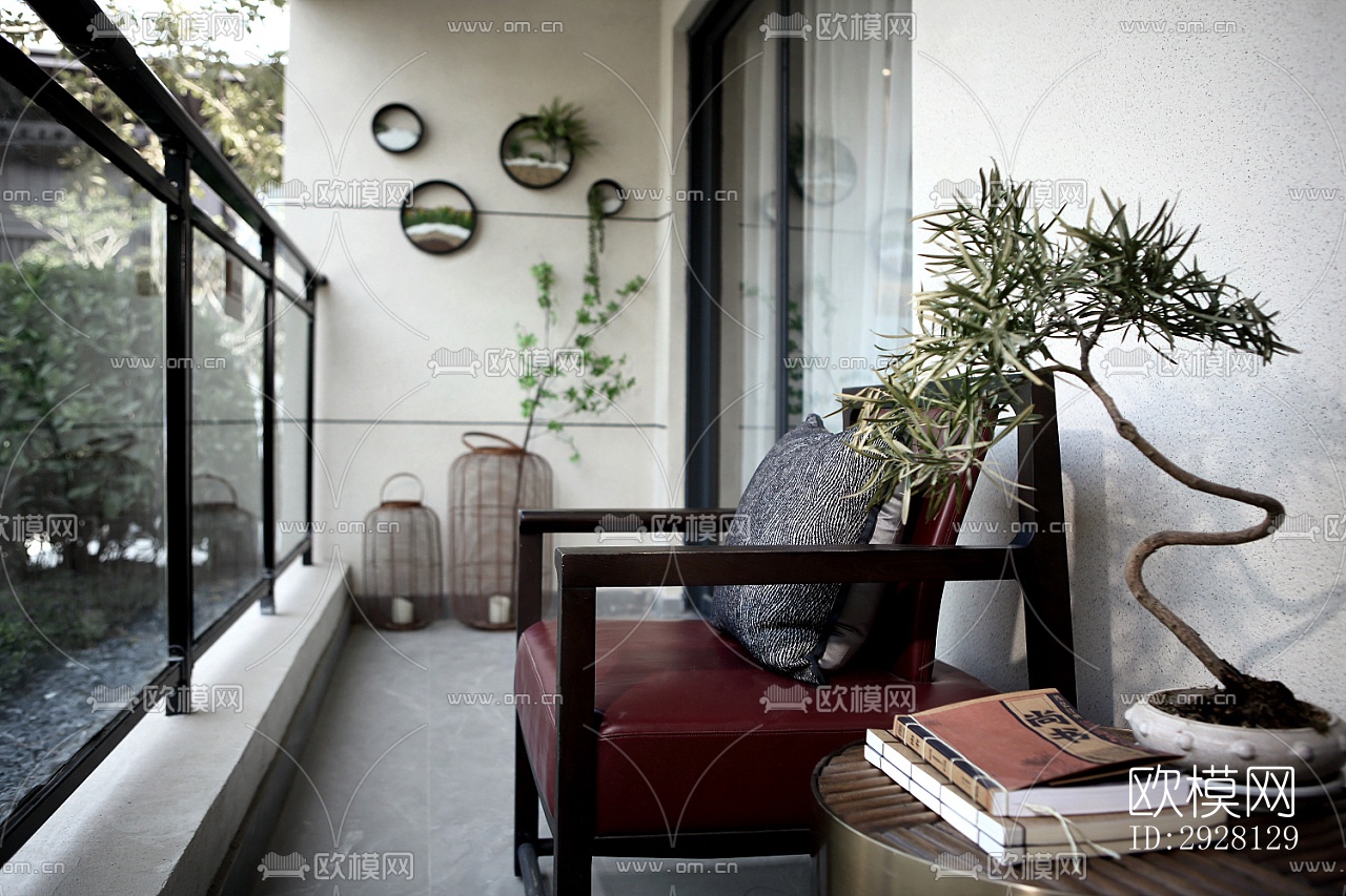 中式平层效果图下载（渲染图13）