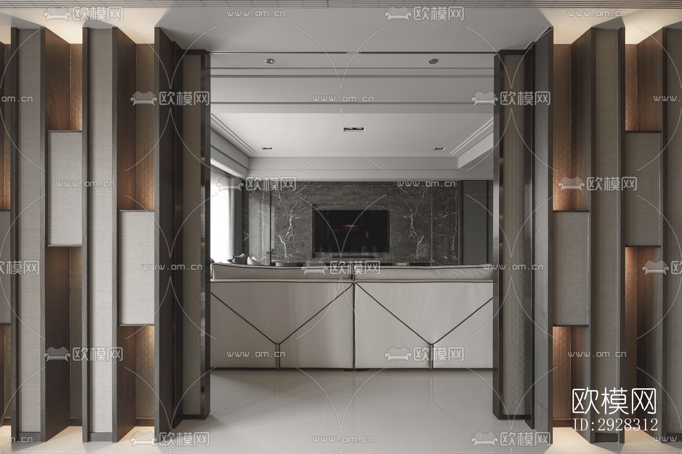 现代平层效果图下载（渲染图3）