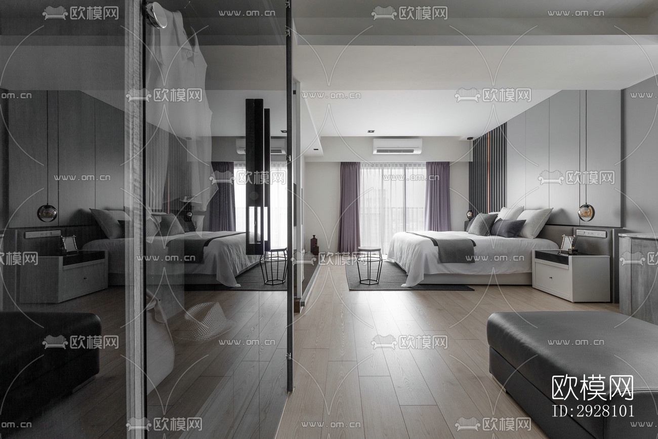 高级灰公寓效果图下载（渲染图6）