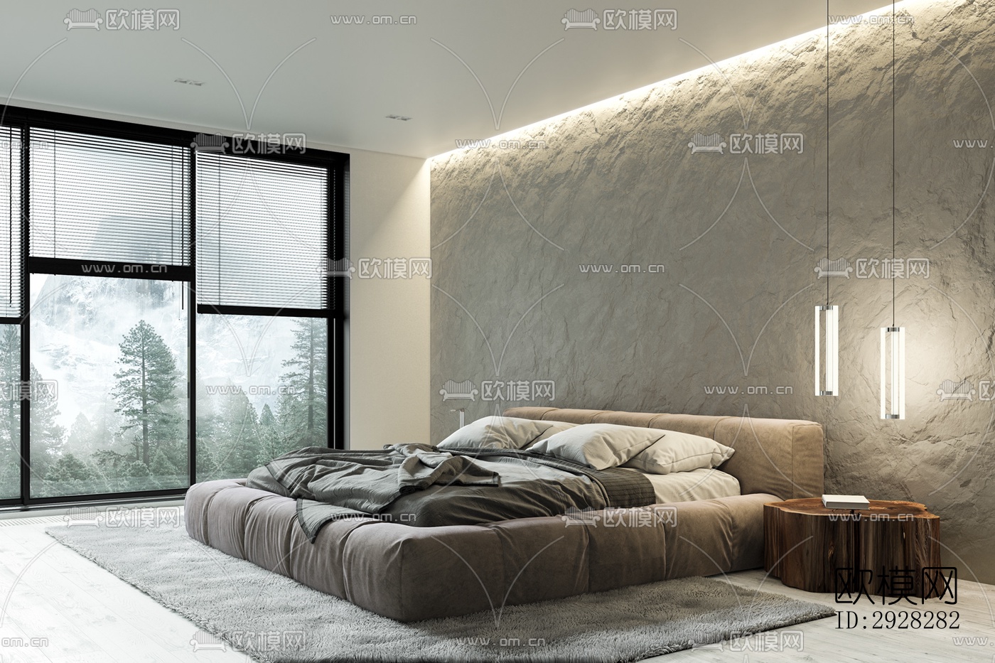 现代平层效果图下载（渲染图4）