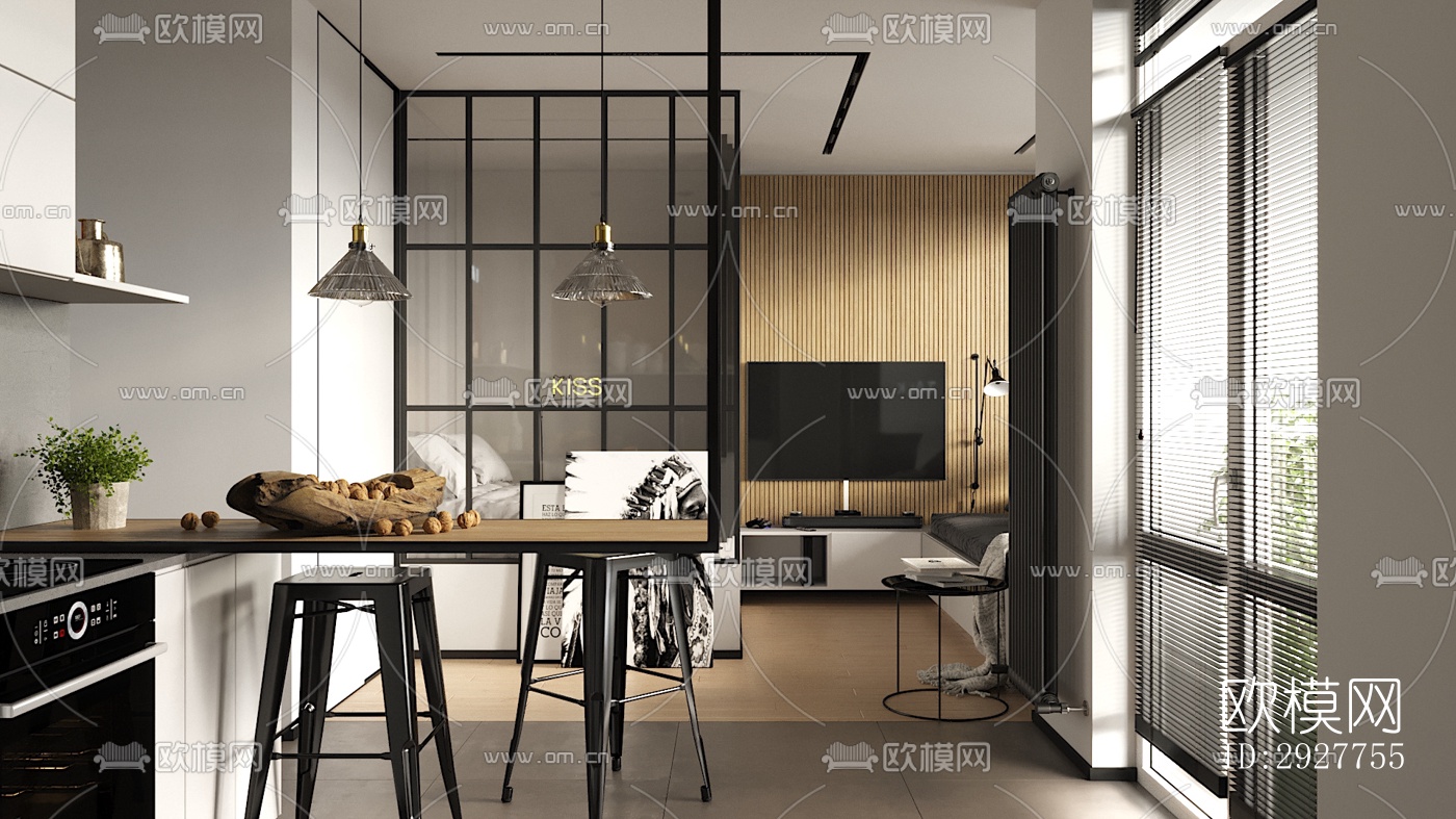 北欧公寓效果图下载（渲染图1）