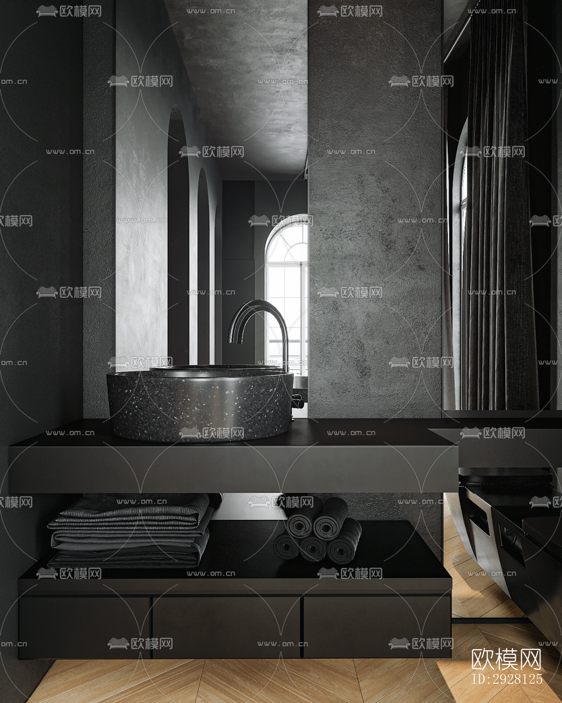 高级灰公寓效果图下载（渲染图5）