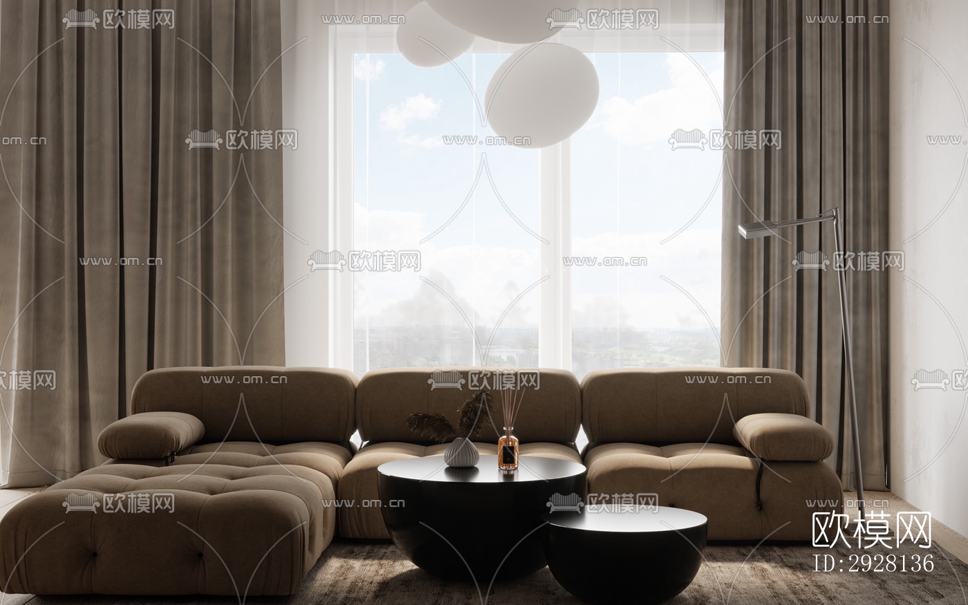 侘寂平层效果图下载（渲染图12）