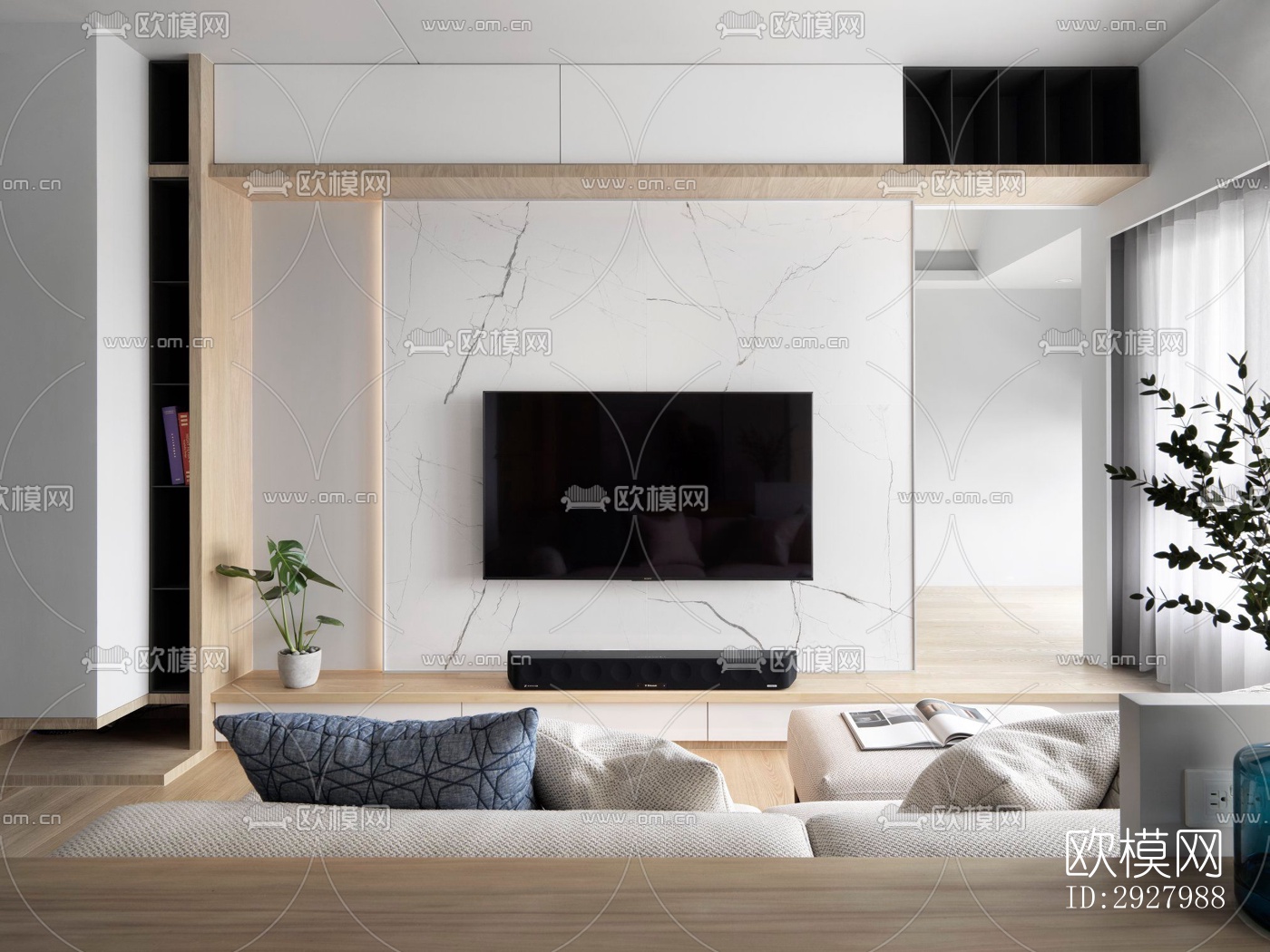 现代公寓效果图下载（渲染图2）