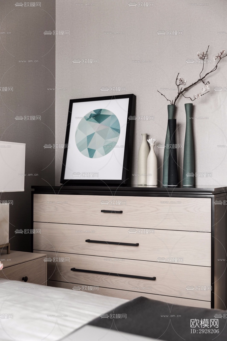 新中式平层效果图下载（渲染图18）