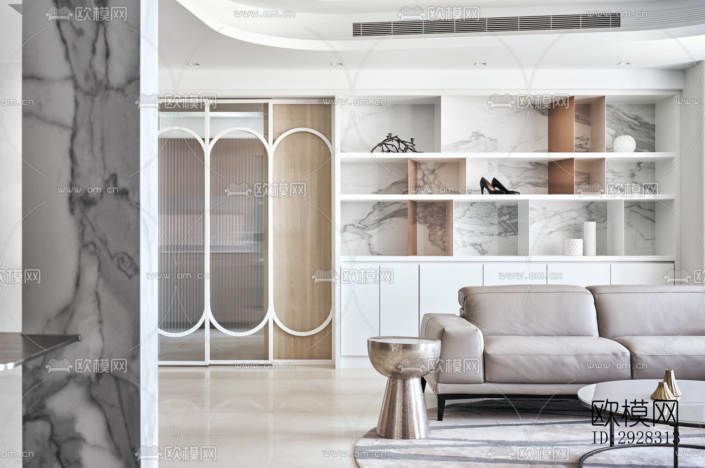 现代平层效果图下载（渲染图9）