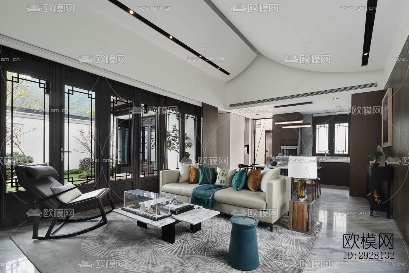 中式平层效果图下载（渲染图14）