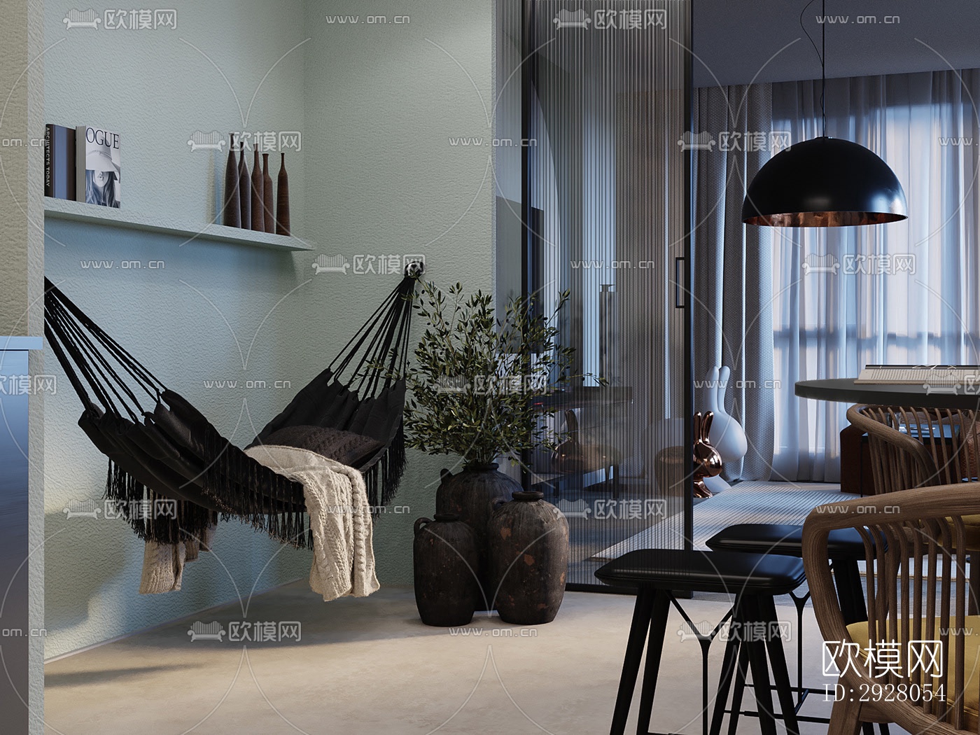 现代公寓效果图下载（渲染图12）