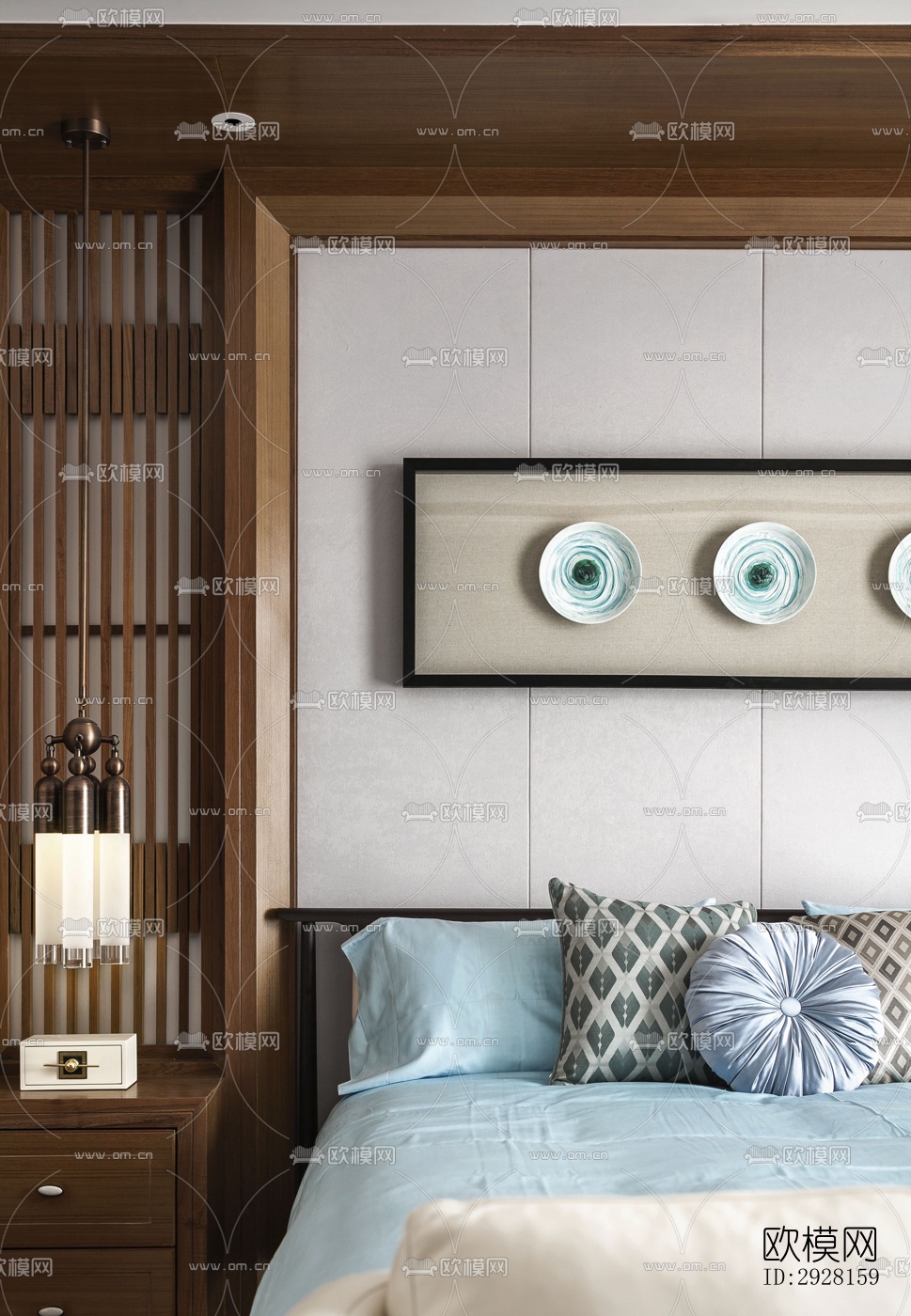 新中式平层效果图下载（渲染图19）