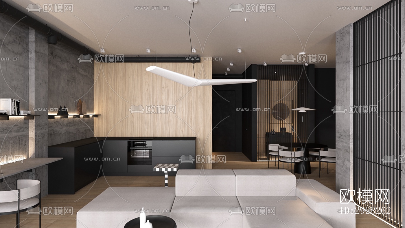 日式平层效果图下载（渲染图8）