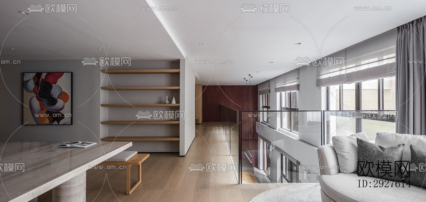 现代复式效果图下载（渲染图2）