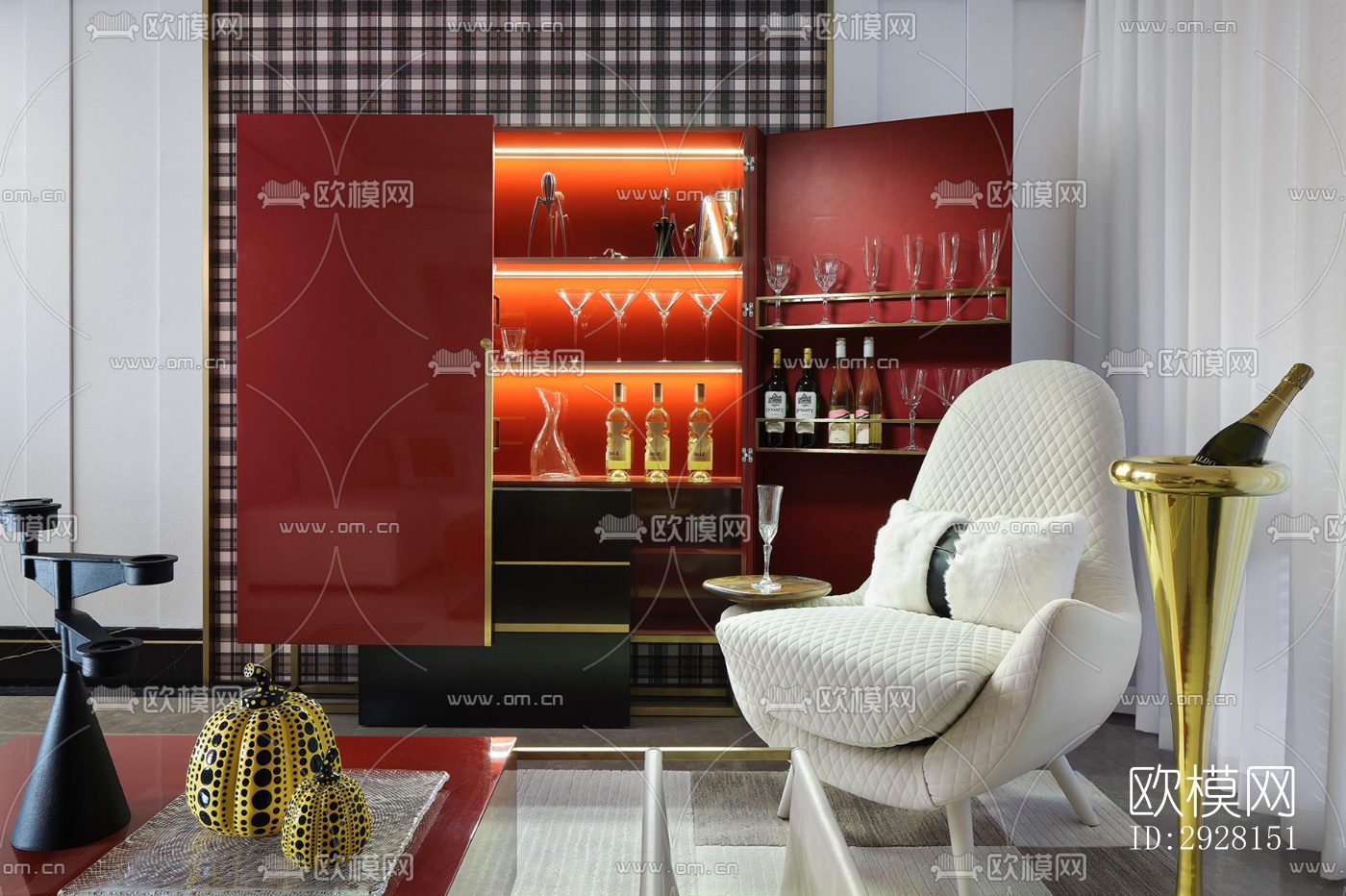 后现代平层效果图下载（渲染图8）