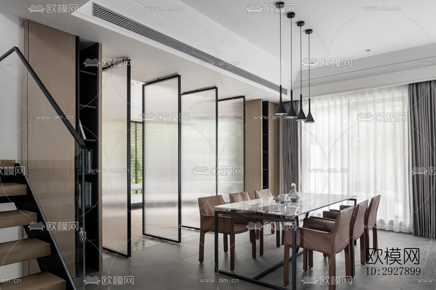 现代复式效果图下载（渲染图1）