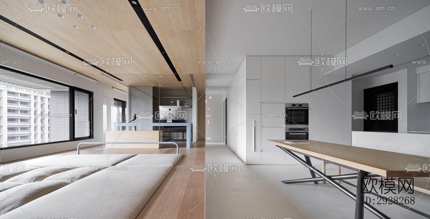 日式平层效果图下载（渲染图2）