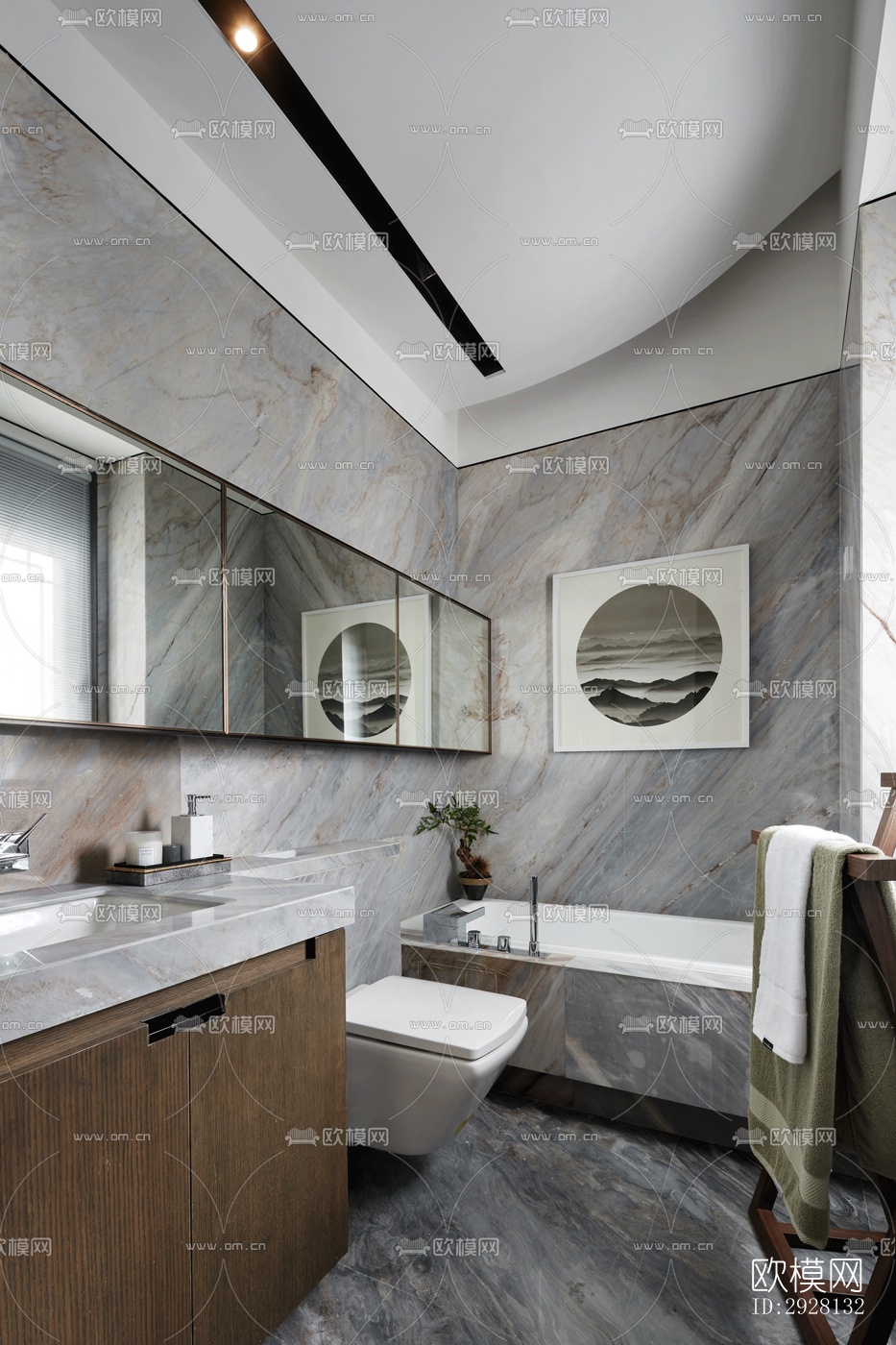 中式平层效果图下载（渲染图13）