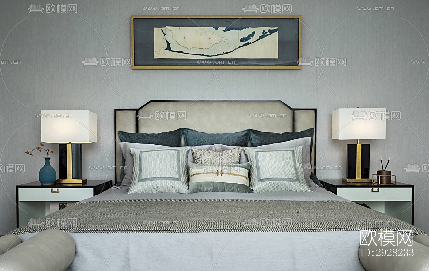 新中式平层效果图下载（渲染图17）