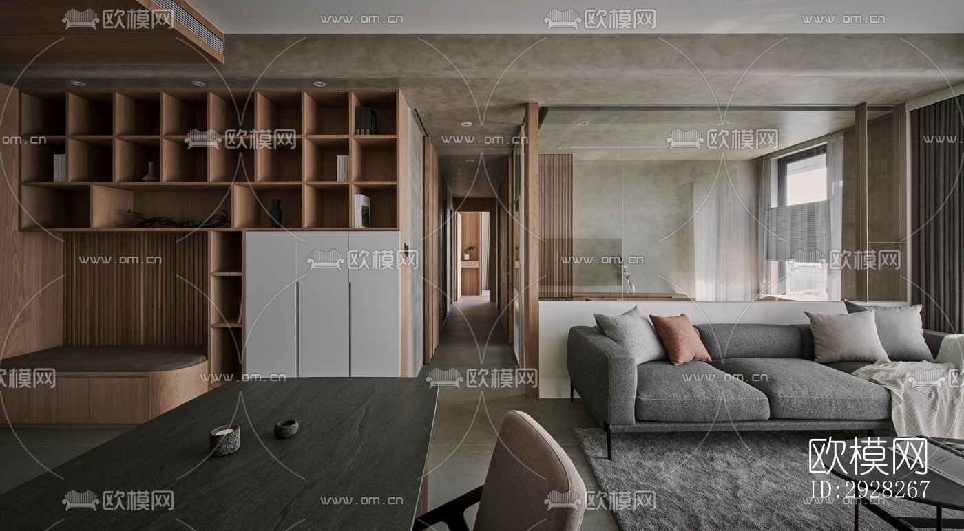 日式平层效果图下载（渲染图7）