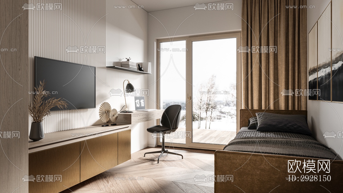 北欧平层效果图下载（渲染图12）