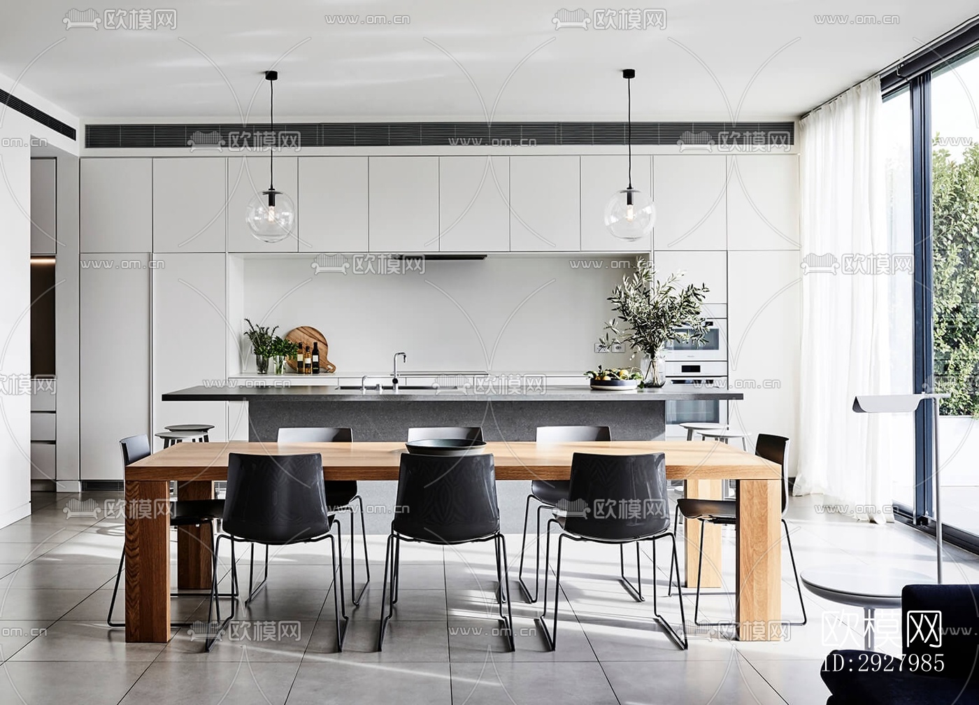 现代公寓效果图下载（渲染图1）