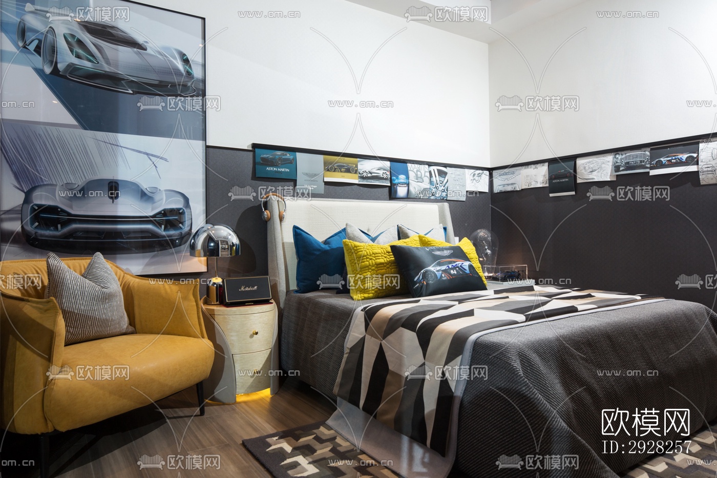 新中式平层效果图下载（渲染图9）