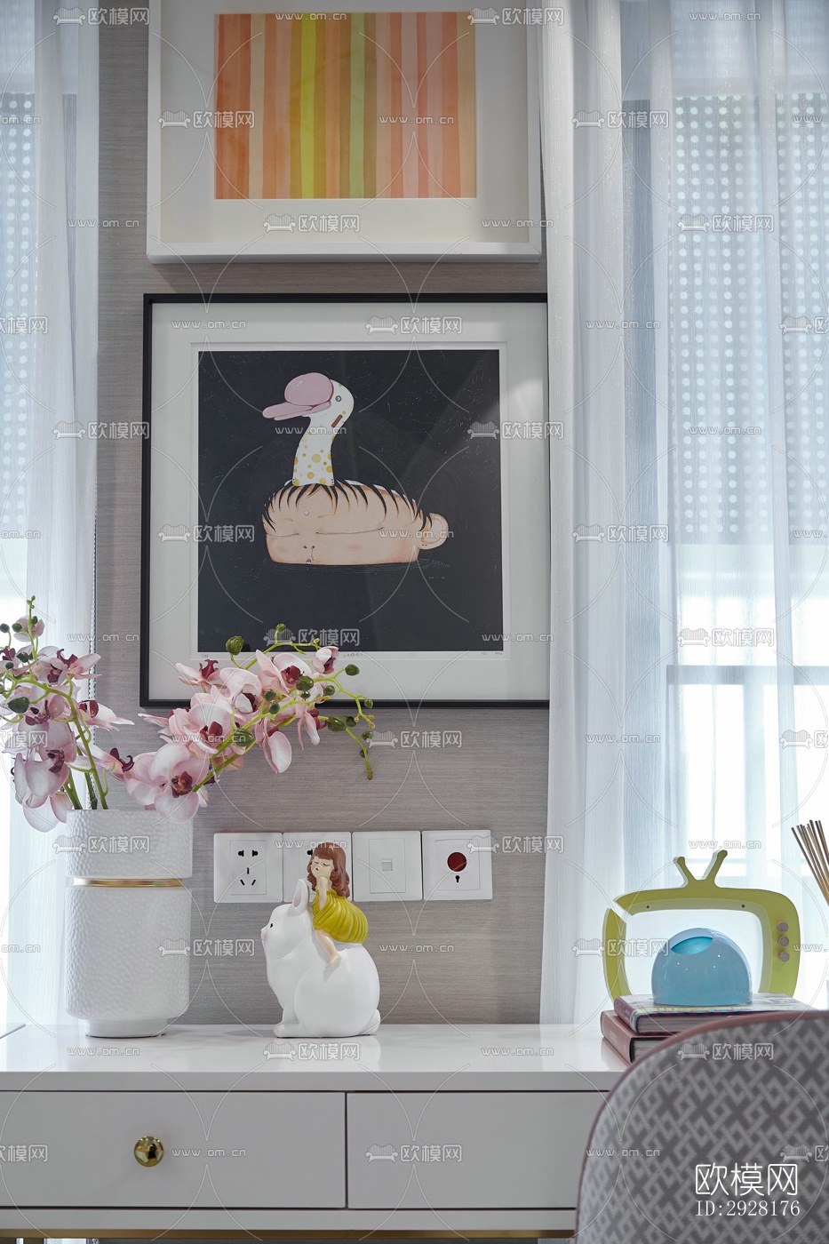 新中式平层效果图下载（渲染图5）