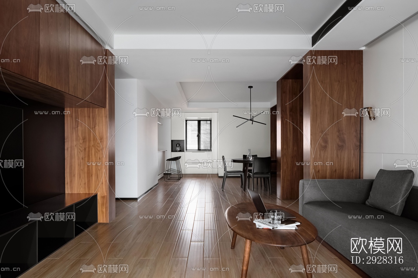 现代平层效果图下载（渲染图11）