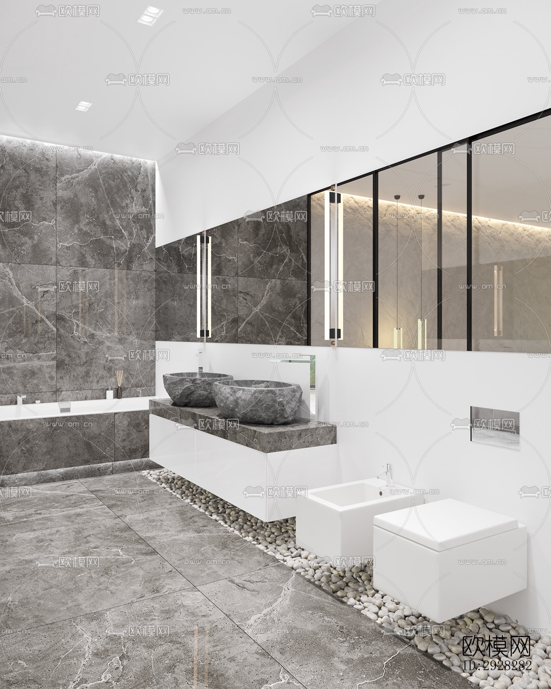 现代平层效果图下载（渲染图9）