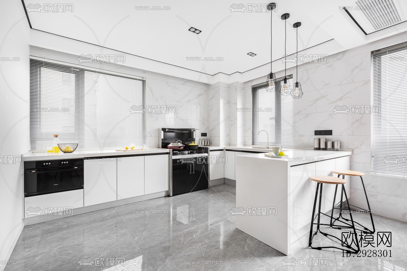 现代平层效果图下载（渲染图13）