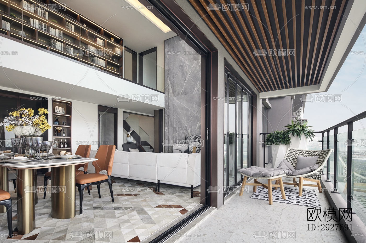 现代别墅效果图下载（渲染图1）