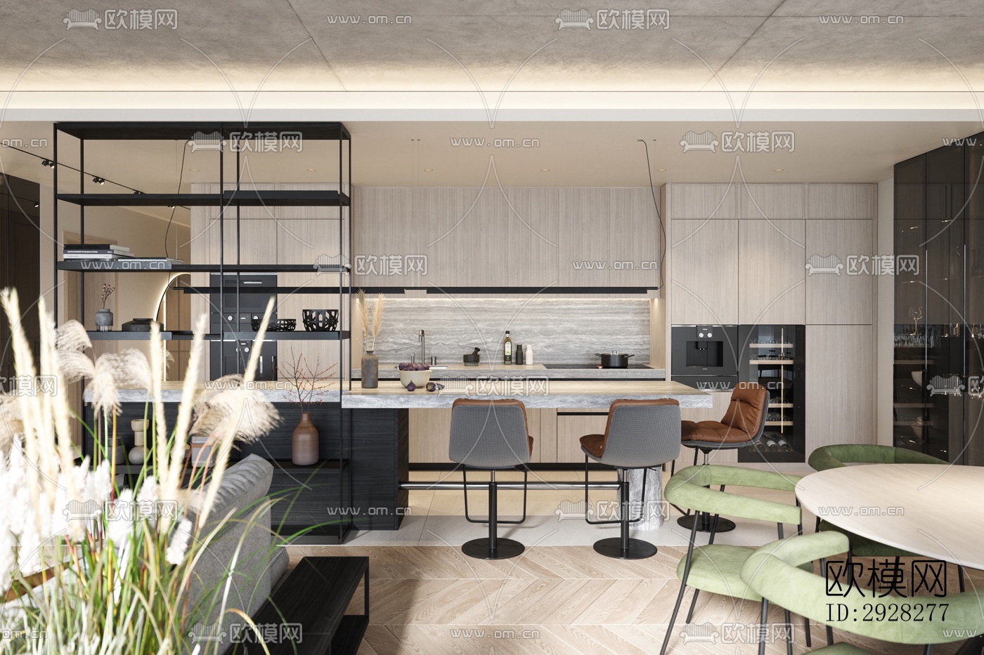 现代平层效果图下载（渲染图16）