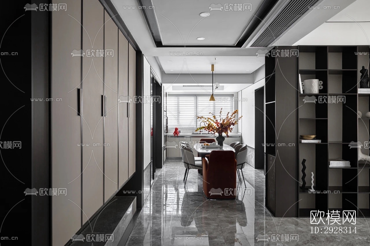 现代平层效果图下载（渲染图12）