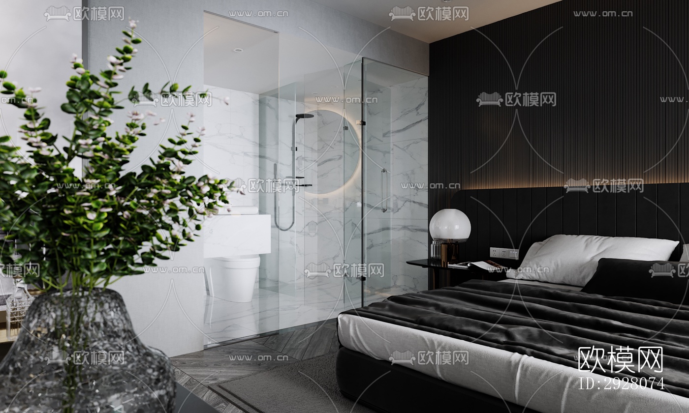 高级灰公寓效果图下载（渲染图11）