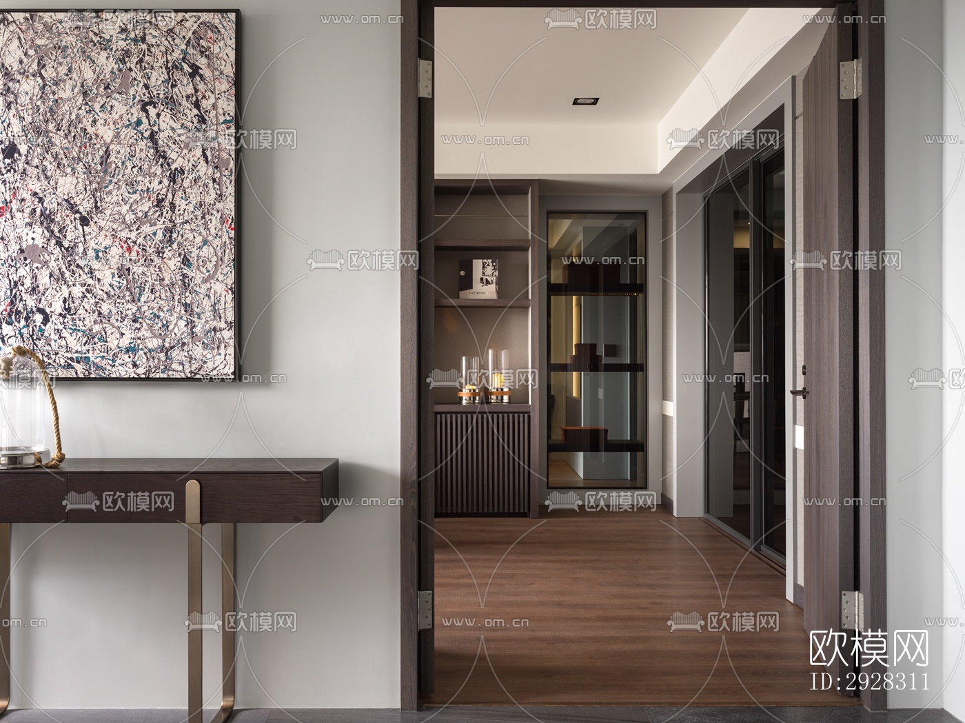 现代平层效果图下载（渲染图13）