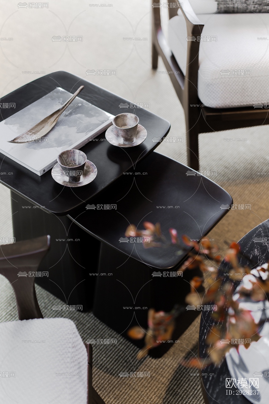 新中式平层效果图下载（渲染图5）