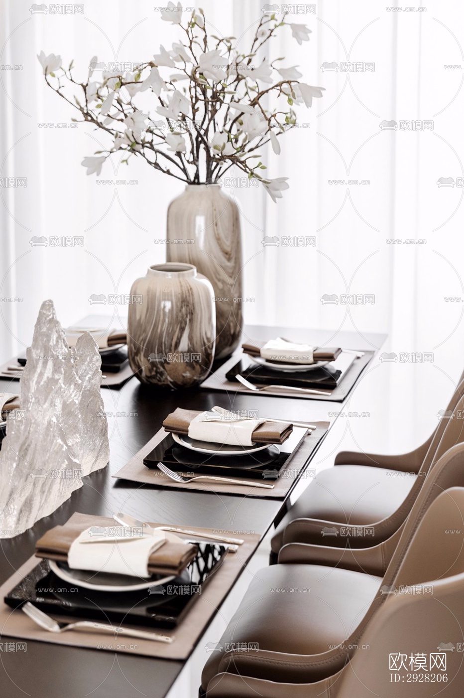 新中式平层效果图下载（渲染图6）